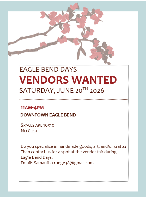 Eagle Bend Days vendor flyer